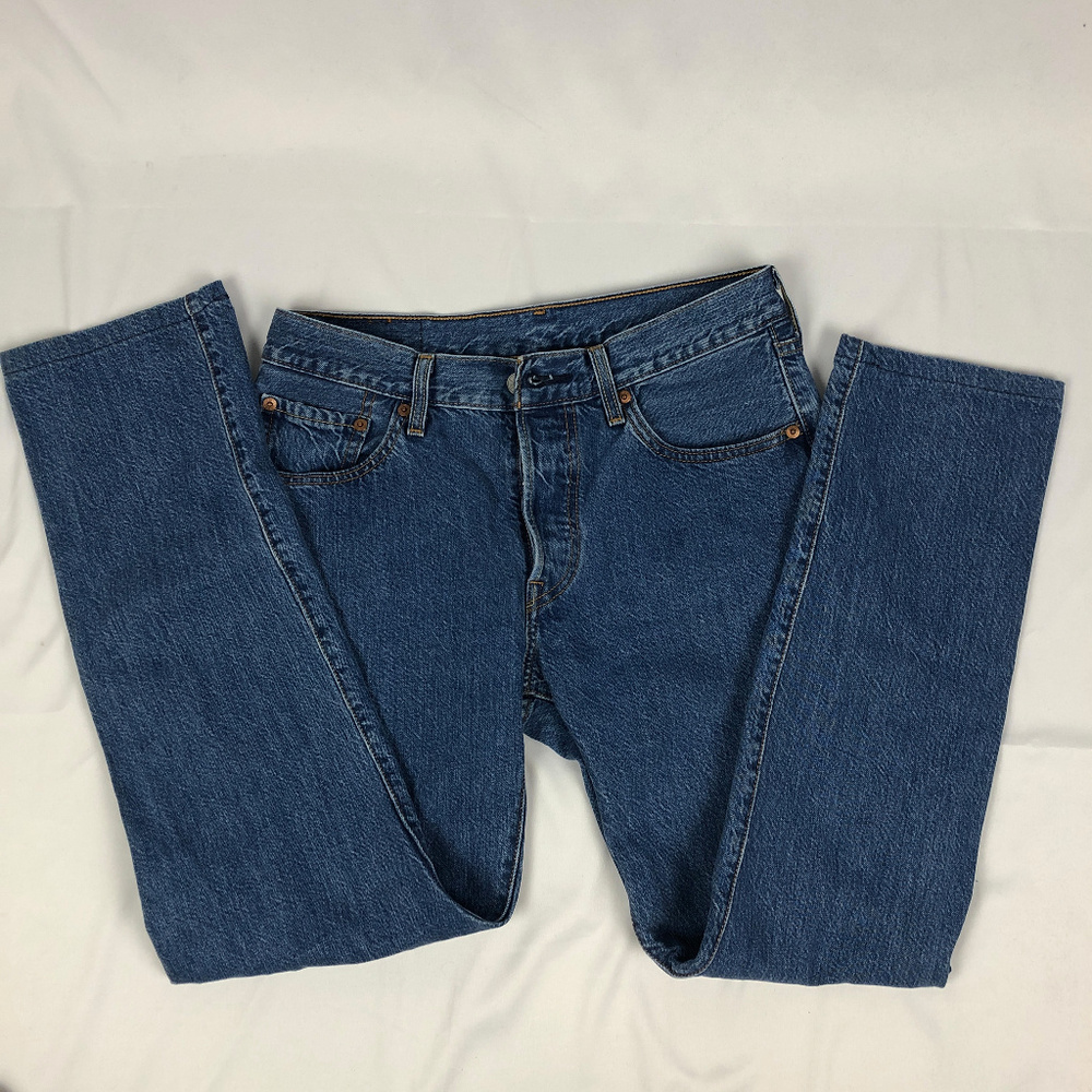 Levi's 501 Button Fly Straight Leg Jeans W - Picture 3 of 8